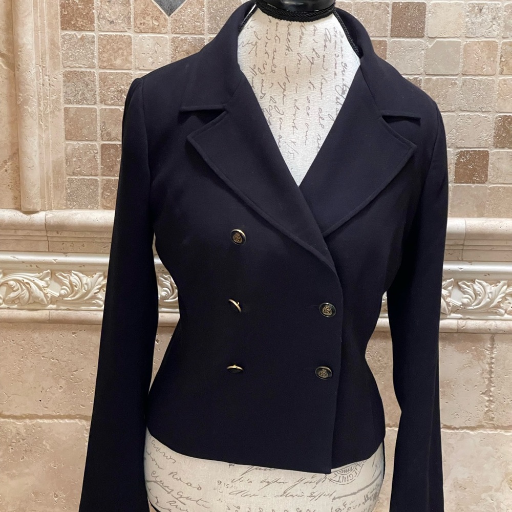 CAbi Black Jacket with Gray and Multicolor Accents